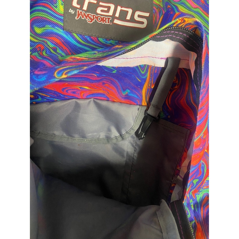 JanSport Tran Rainbow Colors Tie dye Psychedelic Cosmic backpack School Bag - Picture 5 of 5